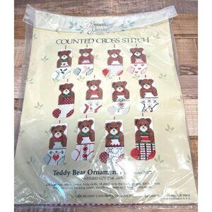 Something Special Counted Cross Stitch Kit Teddy Bear Ornaments Christmas 12